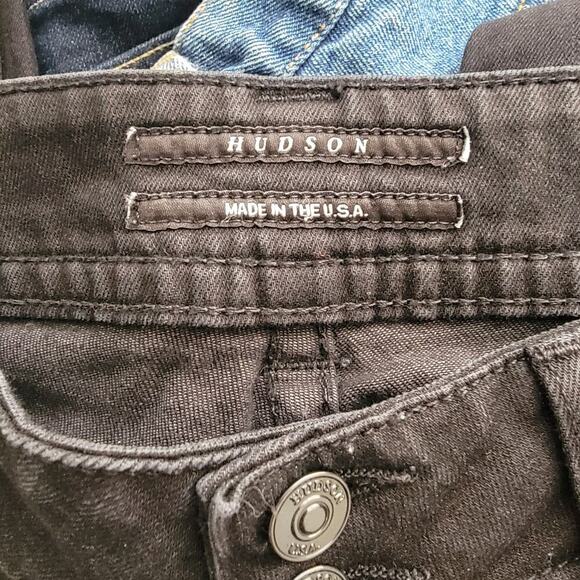 Hudson Jeans Hudson Y2K Low Rise Dark Black Flap Button Pocket Slim Boot Size 26 - Picture 8 of 11